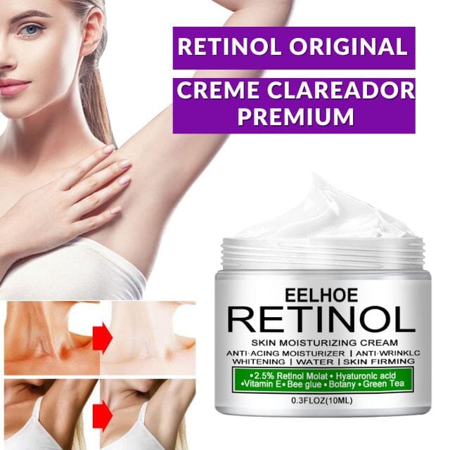 Retinol Original - Creme Clareador Facial, Virilha, Cotovelos e Axilas